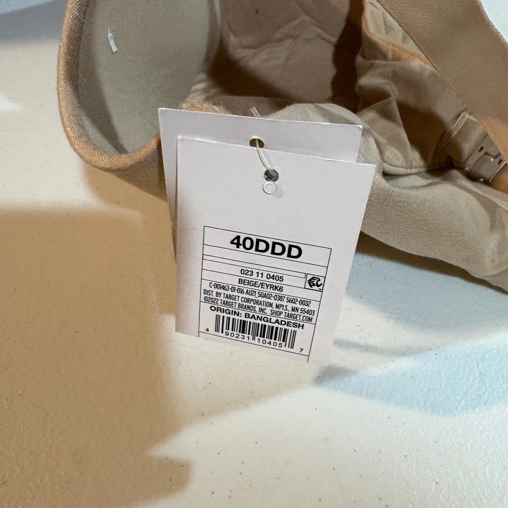 Auden The Superstar Lightly Lined Full Coverage T-Shirt‎ Bra Beige 40DDD NEW